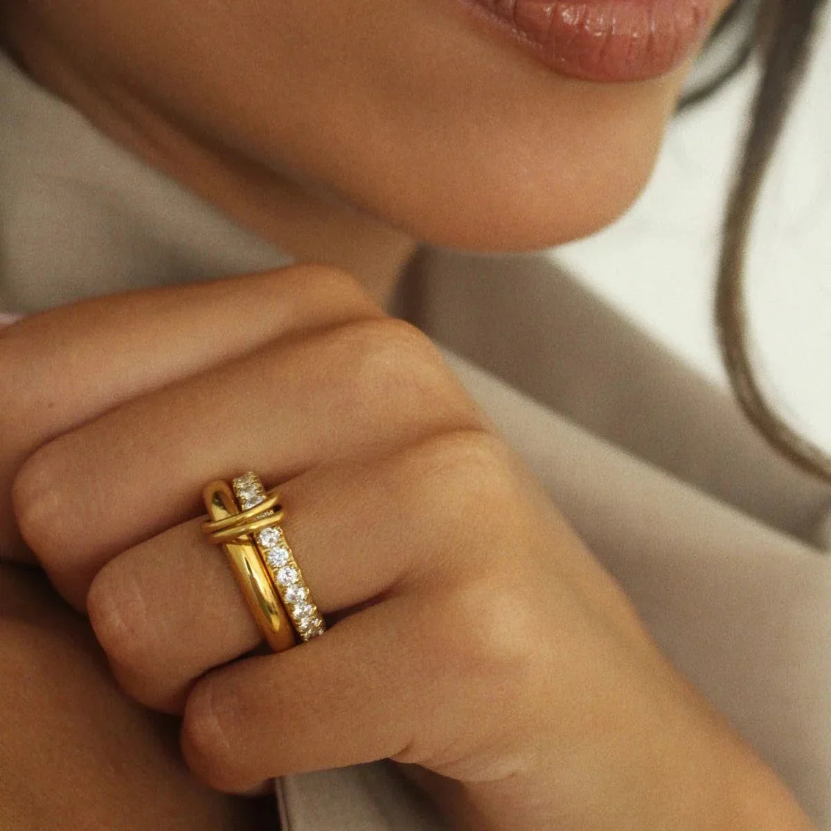 Gold Plated Ring Set-jewelry > ring set-Laventaire-Laventaire