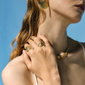 Gold Plated Seashell Earrings-jewelry > earrings > studs-Laventaire-Laventaire