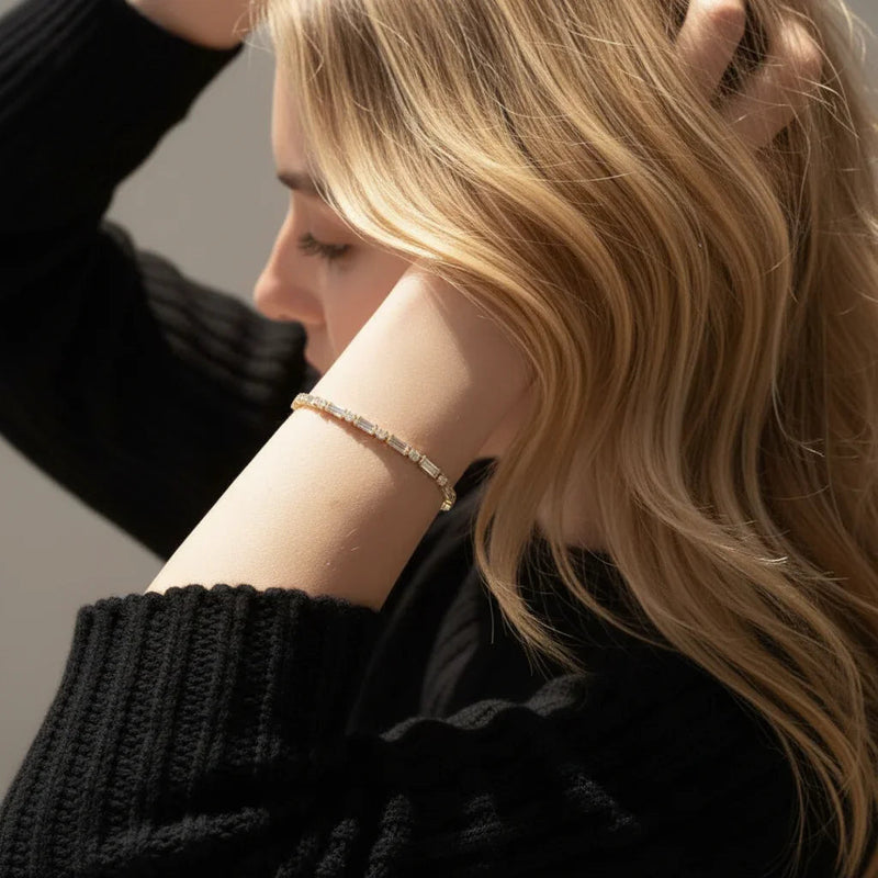 Gold Plated Tennis Bracelet-jewelry > bracelets > tennis bracelets-Laventaire-Laventaire