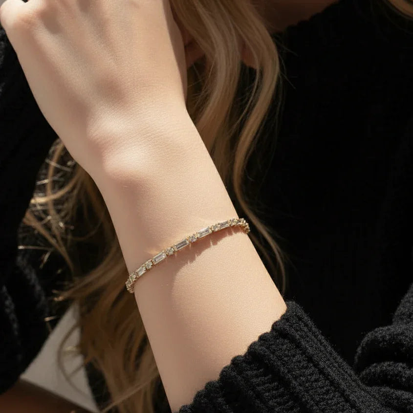 Gold Plated Tennis Bracelet-jewelry > bracelets > tennis bracelets-Laventaire-Laventaire