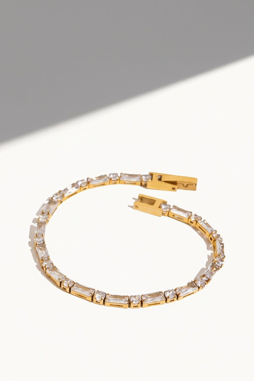 Gold Plated Tennis Bracelet-jewelry > bracelets > tennis bracelets-Laventaire-Laventaire