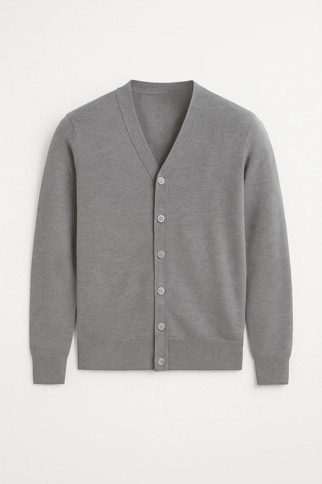 Gray Slim Fit Cardigan-clothing > cardigan-Laventaire-Laventaire