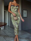 Green Floral Maxi Dress-dresses > maxi dress-Laventaire-Laventaire