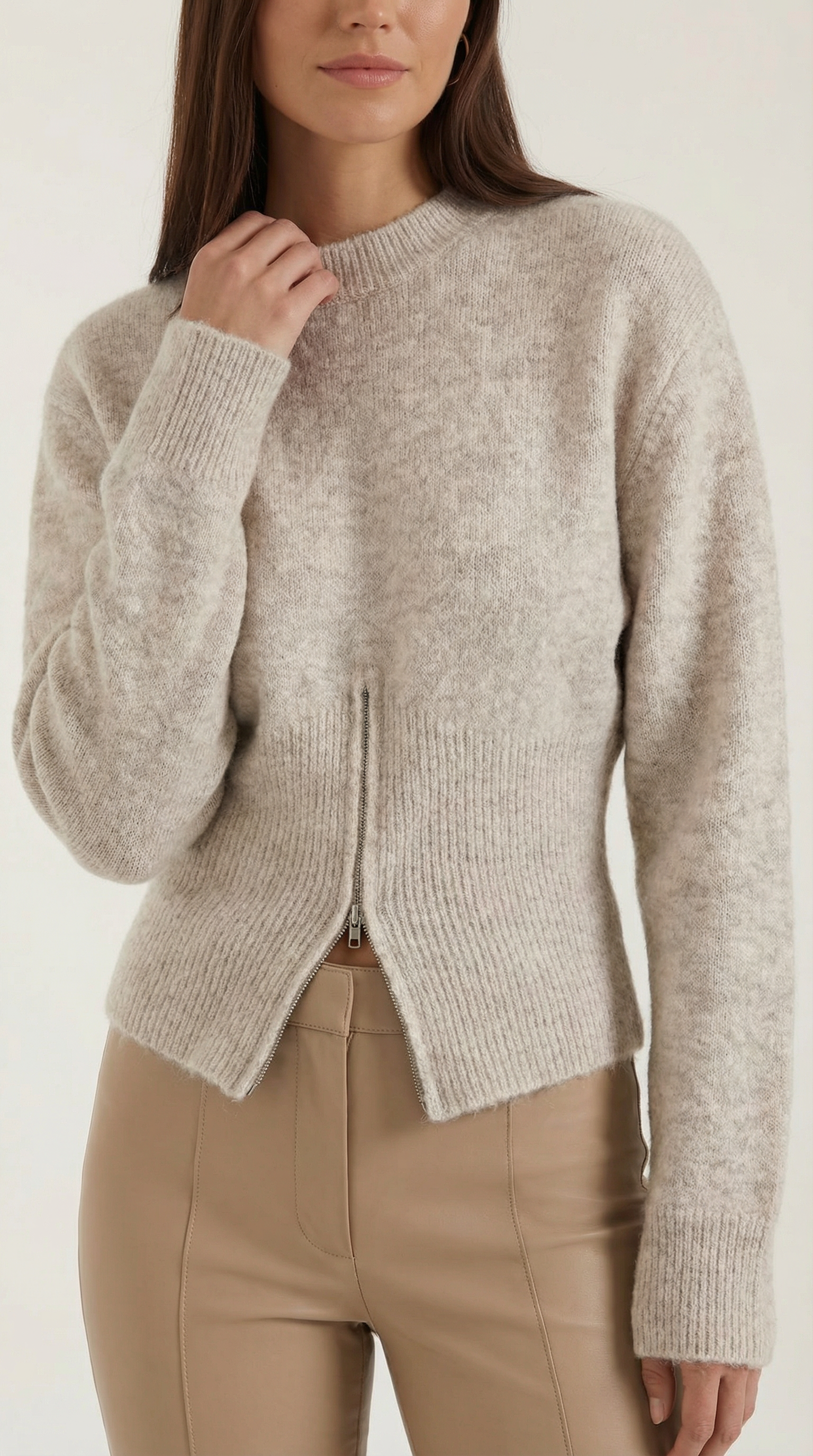Half Zip Casual Sweater-sweaters > half zip sweater-Laventaire-Laventaire