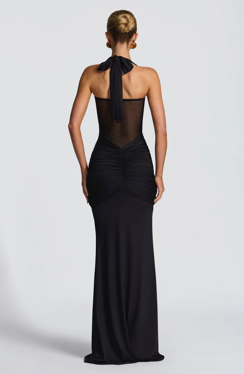 Halter Bodycon Maxi Dress-dresses > maxi dress-Laventaire-Laventaire