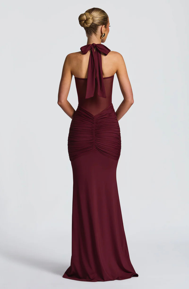Halter Bodycon Maxi Dress-dresses > maxi dress-Laventaire-Laventaire