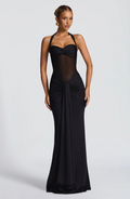 Halter Bodycon Maxi Dress-dresses > maxi dress-Laventaire-Black-XS-Laventaire