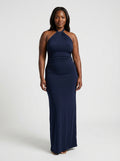 Halter Neck Bodycon Maxi Dress-dresses > maxi dress > bodycon maxi dress-Laventaire-Laventaire