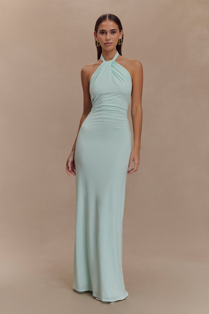 Halter Neck Bodycon Maxi Dress-dresses > maxi dress > bodycon maxi dress-Laventaire-Laventaire