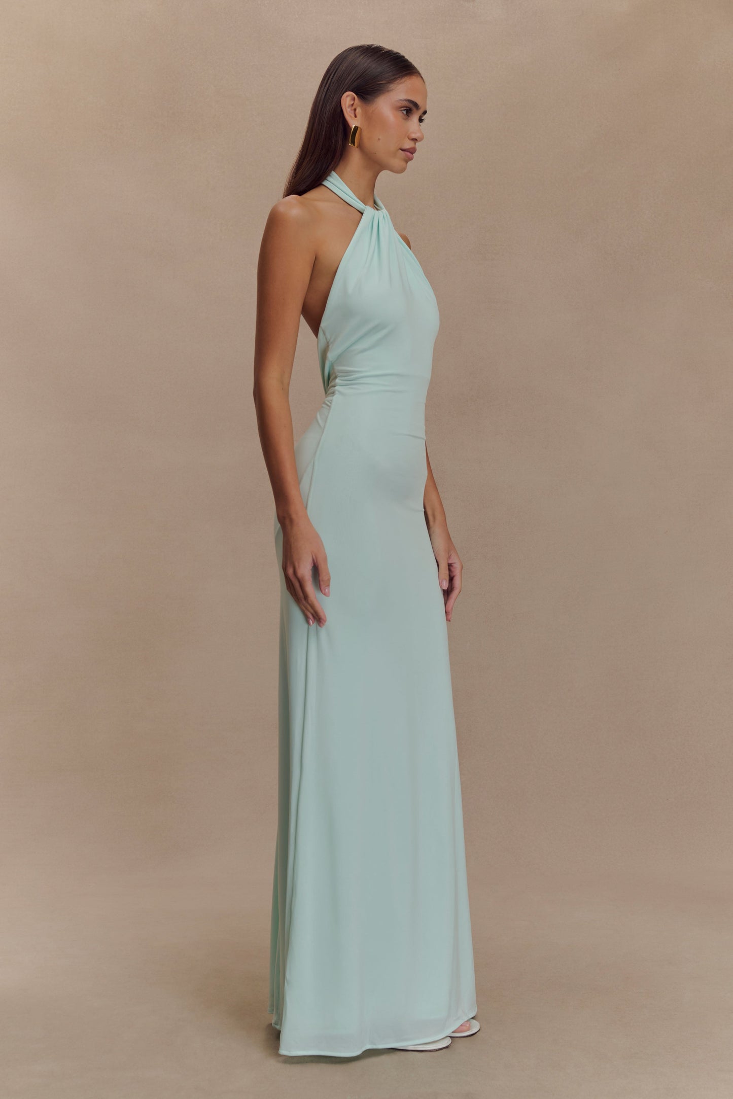Halter Neck Bodycon Maxi Dress-dresses > maxi dress > bodycon maxi dress-Laventaire-Laventaire