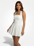 Halter Neck Casual Mini Dress-dresses > mini dress-Laventaire-Laventaire