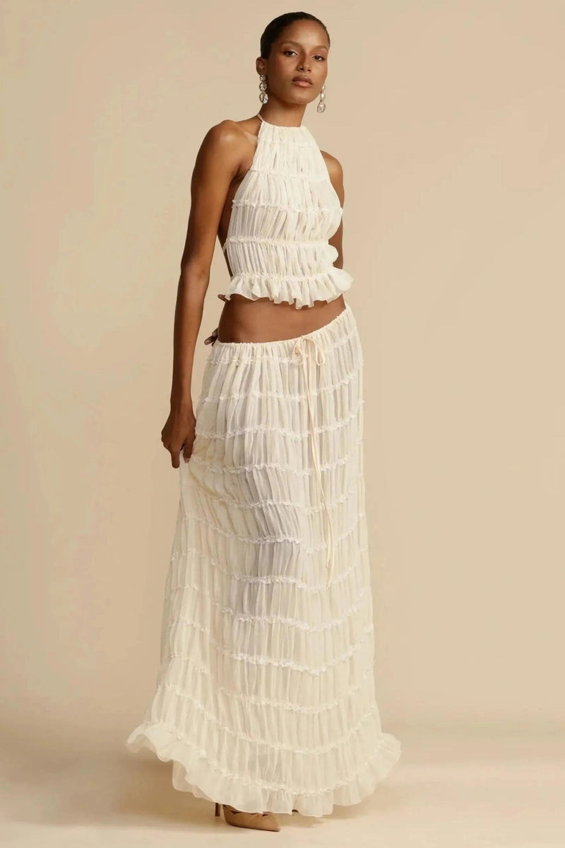 Halter Neck Co-Ord Set-sets > top and skirt set-Laventaire-Laventaire