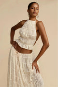 Halter Neck Co-Ord Set-sets > top and skirt set-Laventaire-Laventaire