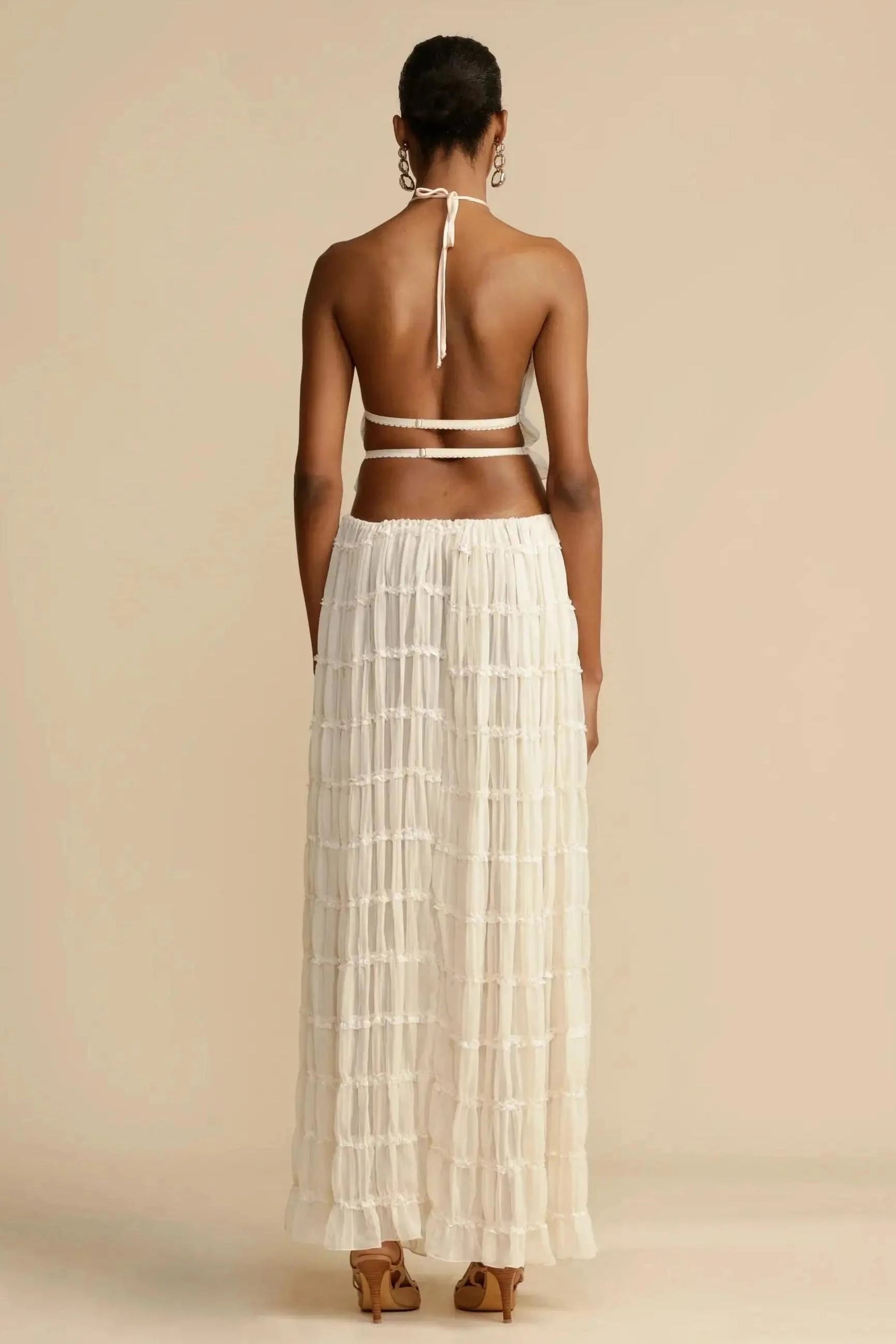 Halter Neck Co-Ord Set-sets > top and skirt set-Laventaire-Laventaire