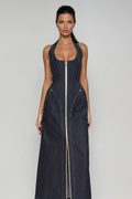 Halter Neck Maxi Dress-dresses > maxi dress-Laventaire-Laventaire