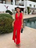 Halter Neck Summer Dress-dresses > halter neck dress-Laventaire-Laventaire