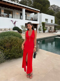 Halter Neck Summer Dress-dresses > halter neck dress-Laventaire-Laventaire