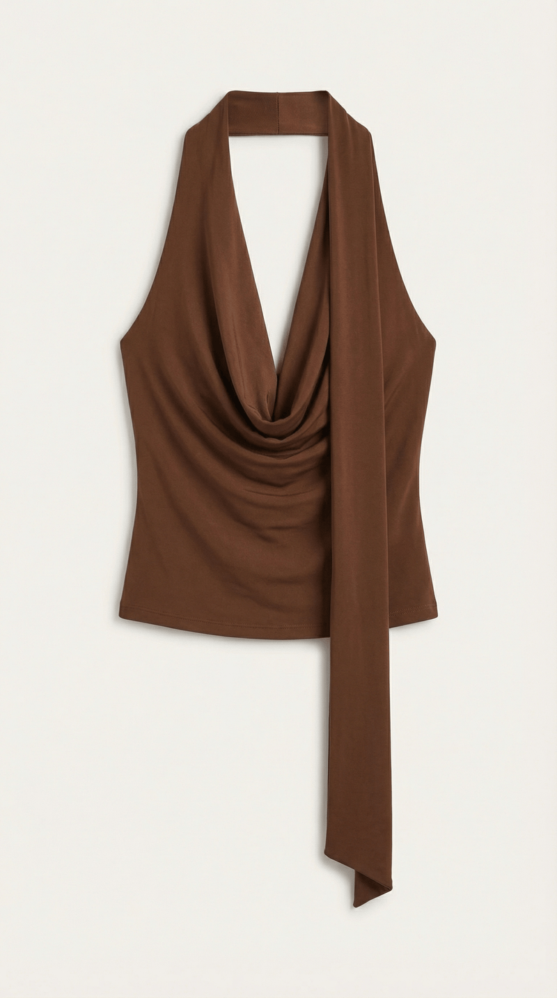 Halter Neck Tank Top-tops > tank tops > halter neck tank tops-Laventaire-Laventaire