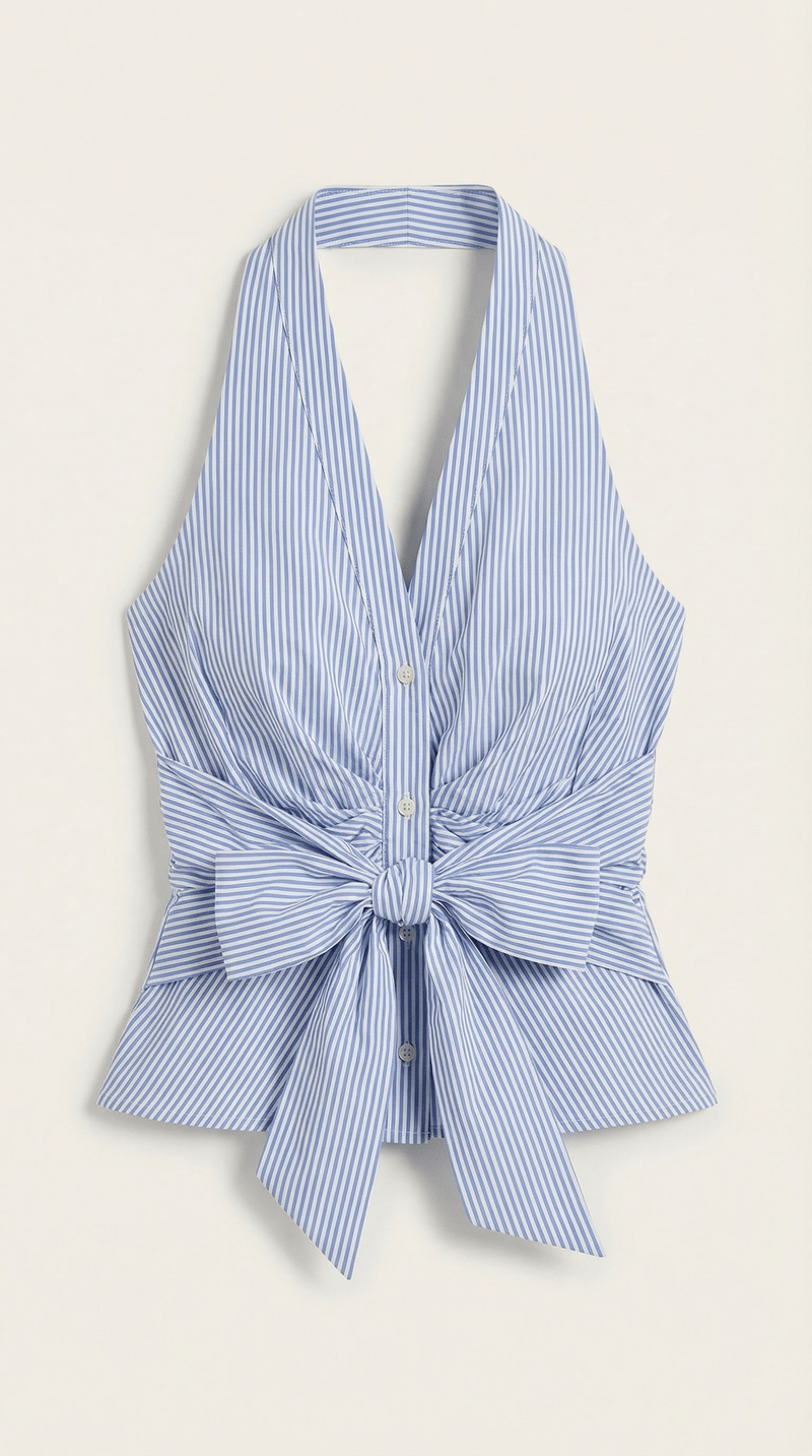 Halter Wrap Summer Top-tops > wrap tops-Laventaire-Laventaire