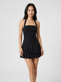 Halterneck Mini Dress-dresses > mini dress-Laventaire-Black-S-Laventaire