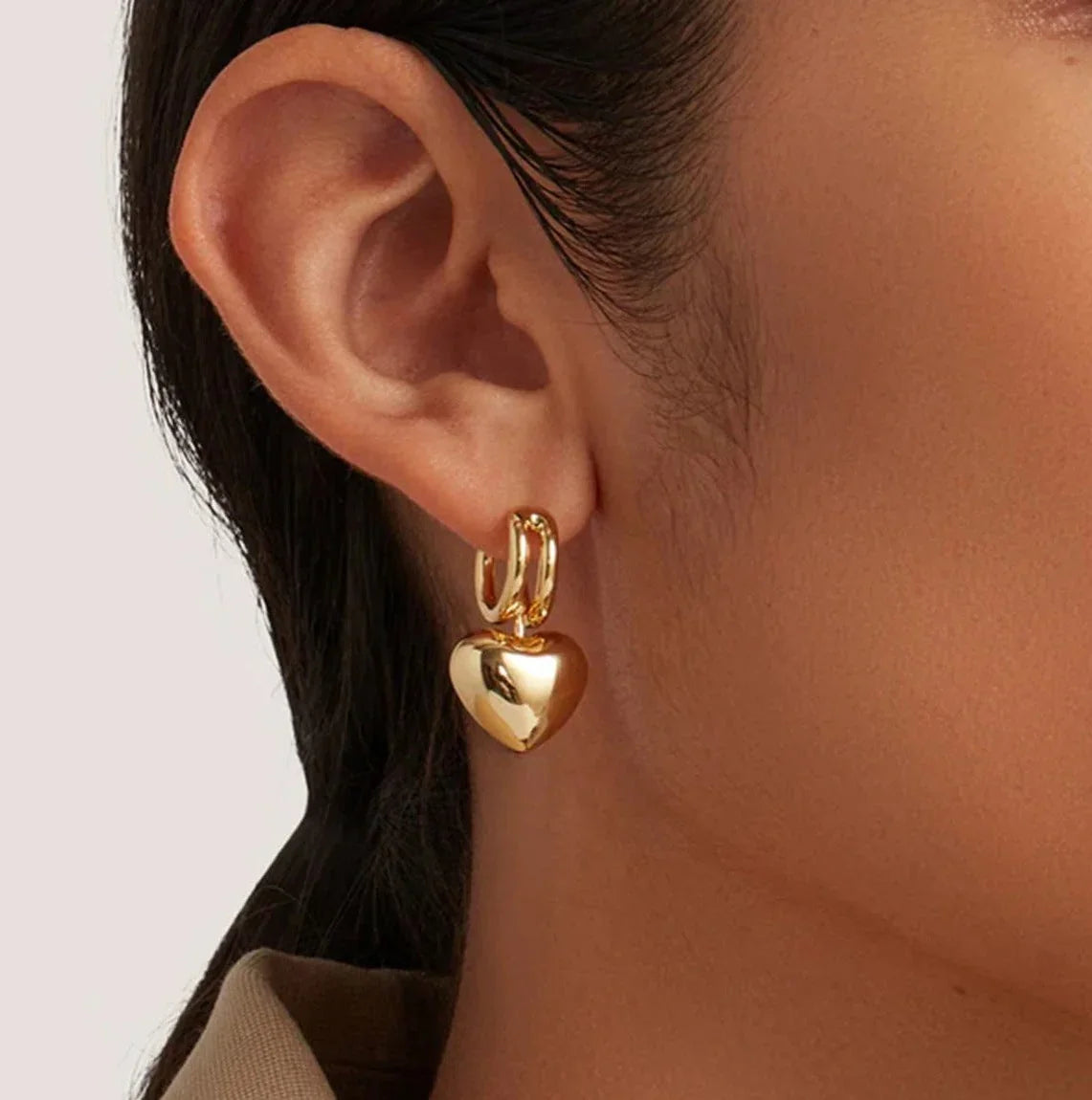 Heart Hoop Earrings-jewelry > earrings > hoop earrings-Laventaire-Laventaire