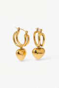 Heart Hoop Earrings-jewelry > earrings > hoop earrings-Laventaire-Gold-One Size-Laventaire