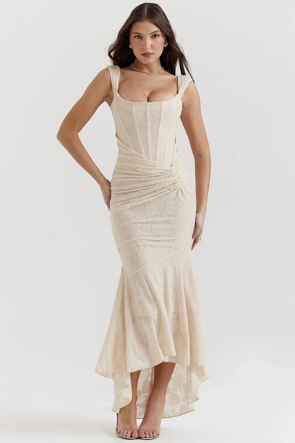 High-Low Floral Maxi Dress-dresses > maxi dress-Laventaire-Laventaire