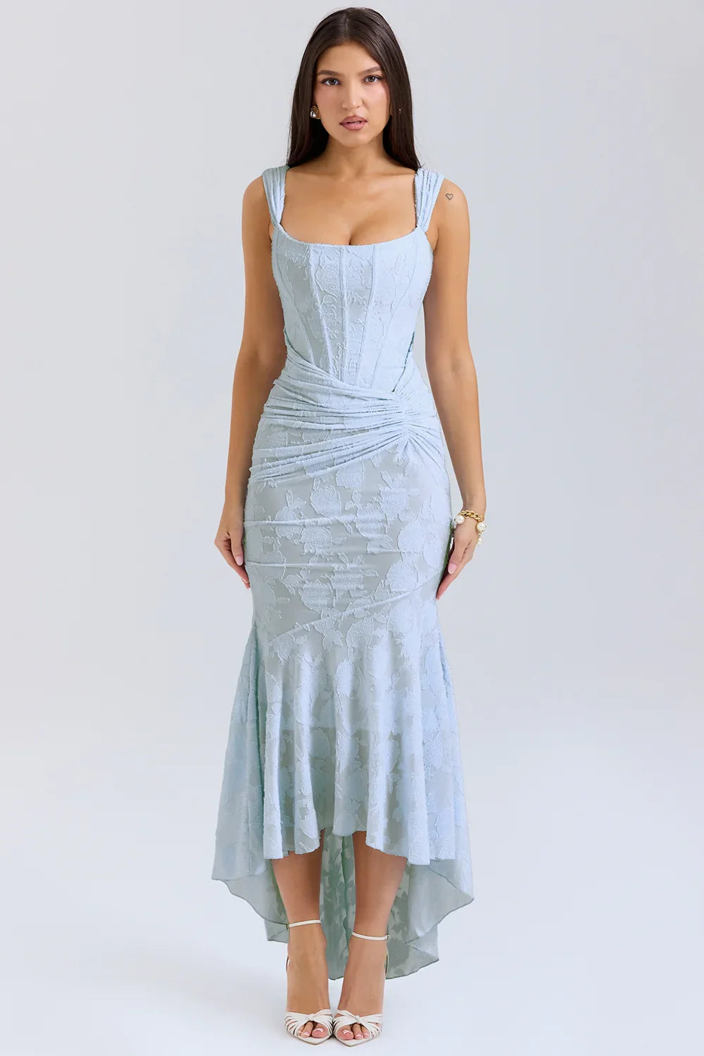 High-Low Floral Maxi Dress-dresses > maxi dress-Laventaire-Laventaire