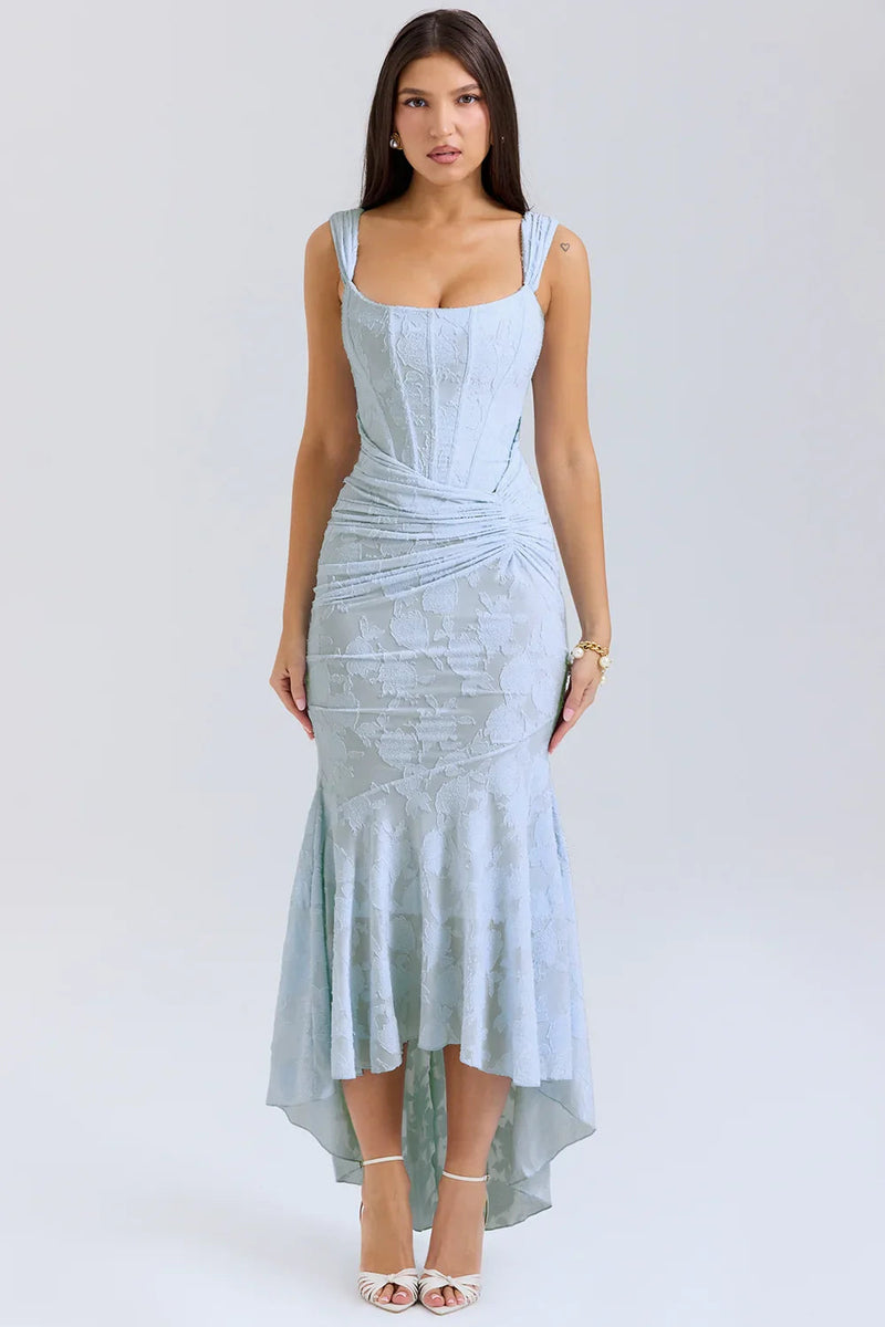 High-Low Floral Maxi Dress-dresses > maxi dress-Laventaire-Laventaire