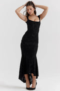 High-Low Floral Maxi Dress-dresses > maxi dress-Laventaire-Laventaire