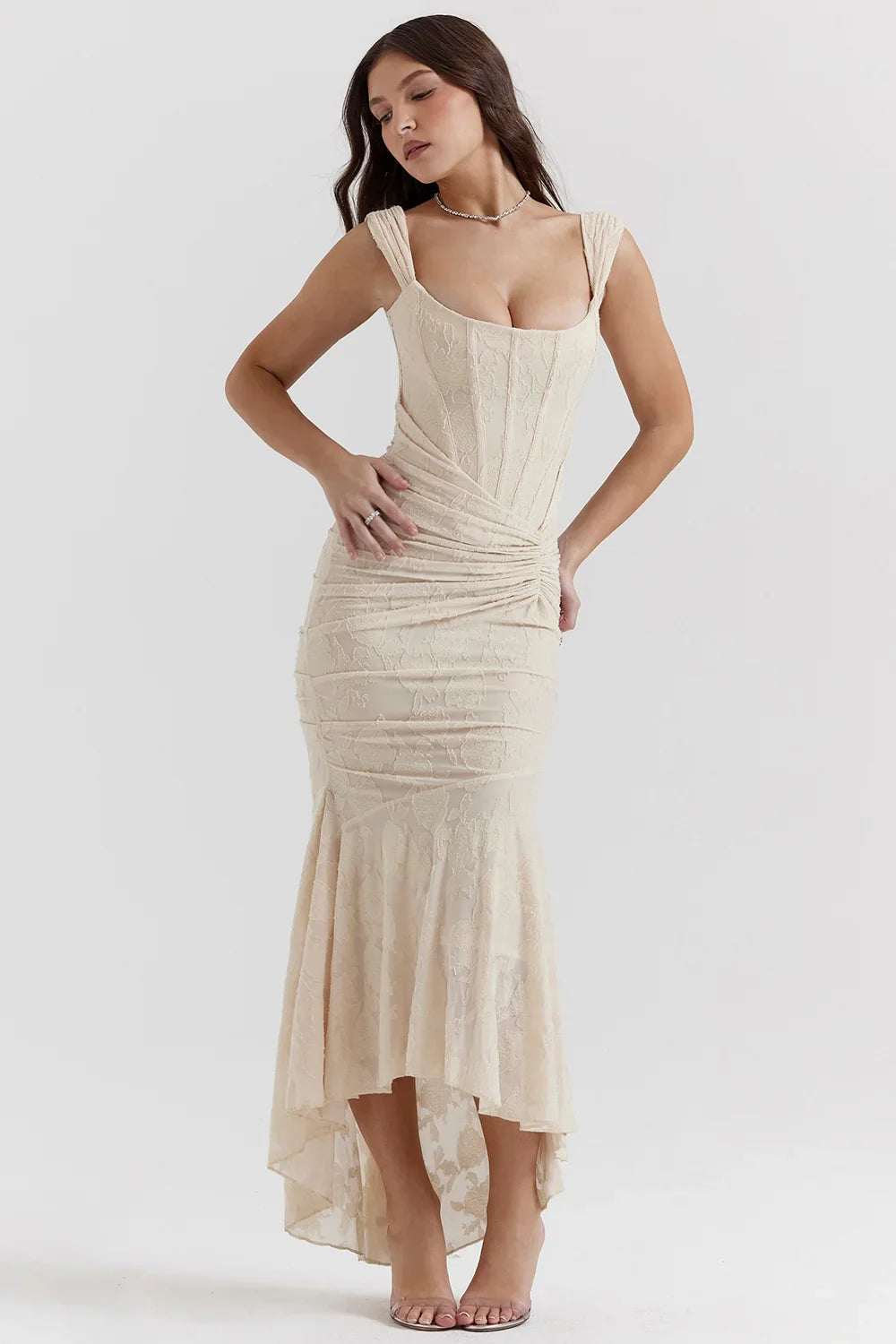 High-Low Floral Maxi Dress-dresses > maxi dress-Laventaire-Laventaire