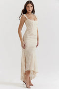 High-Low Floral Maxi Dress-dresses > maxi dress-Laventaire-Laventaire