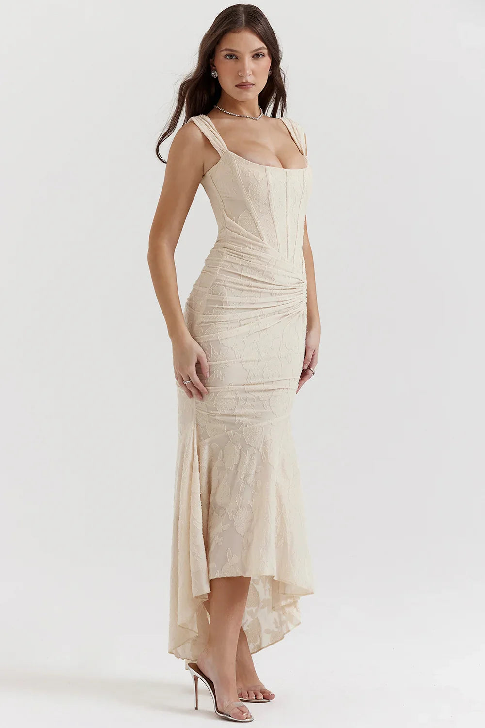 High-Low Floral Maxi Dress-dresses > maxi dress-Laventaire-Laventaire