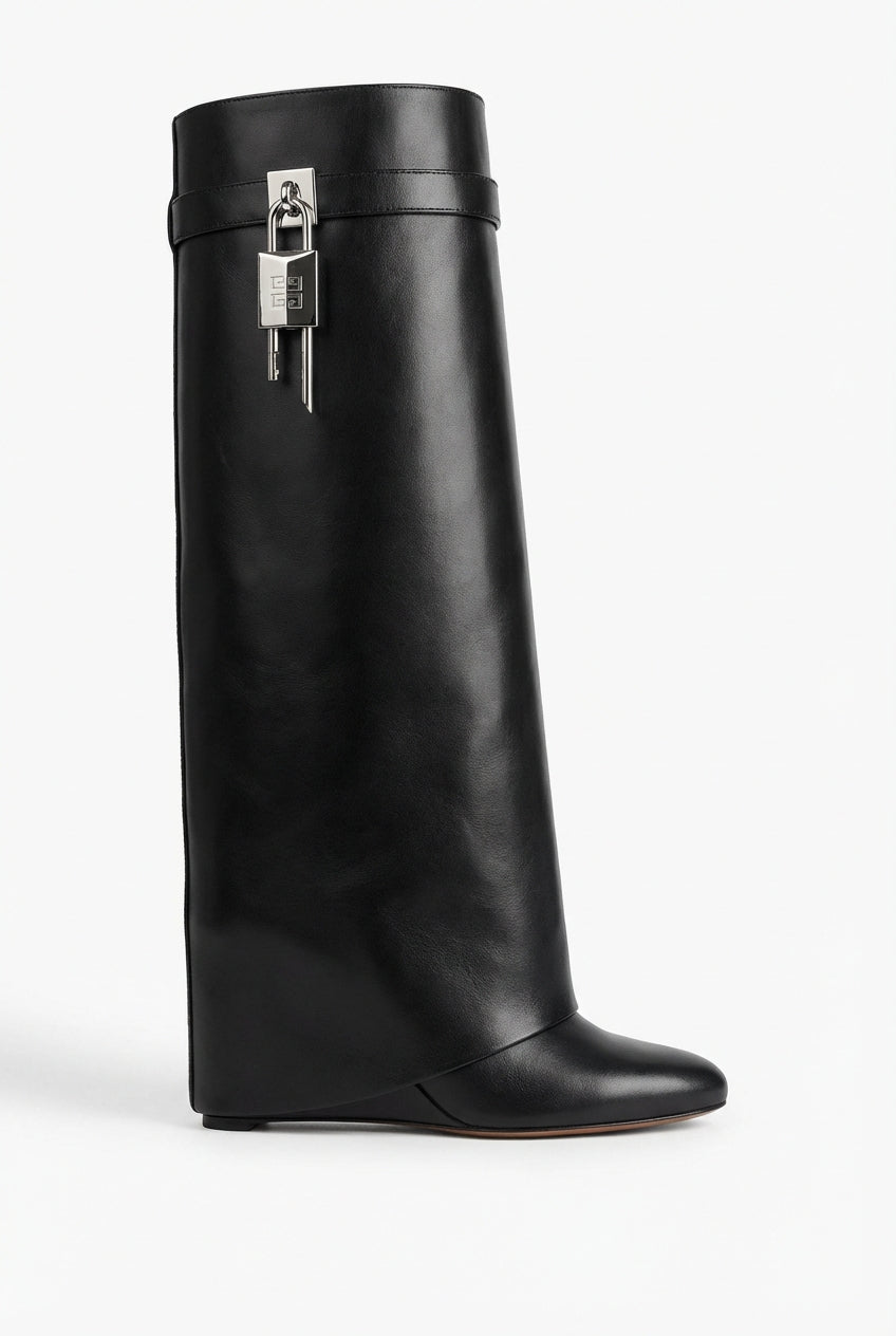 High Shaft Casual Boots-footwear > boots > high shaft boots-Laventaire-Black-35-Laventaire