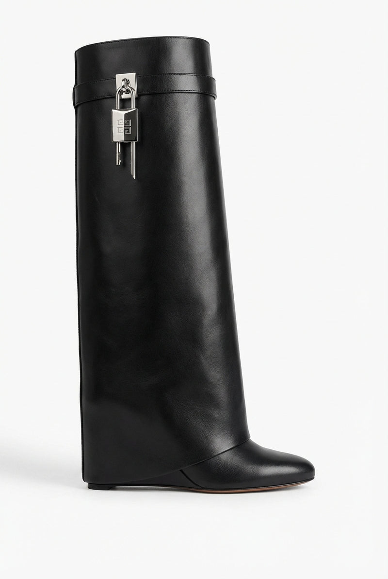 High Shaft Casual Boots-footwear > boots > high shaft boots-Laventaire-Black-35-Laventaire