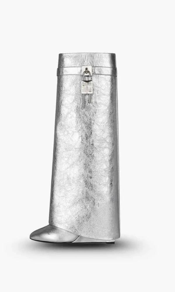 High Shaft Casual Boots-footwear > boots > high shaft boots-Laventaire-Silver-35-Laventaire