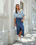 High Waist Denim Skirt-Denim Skirts-Laventaire-Laventaire