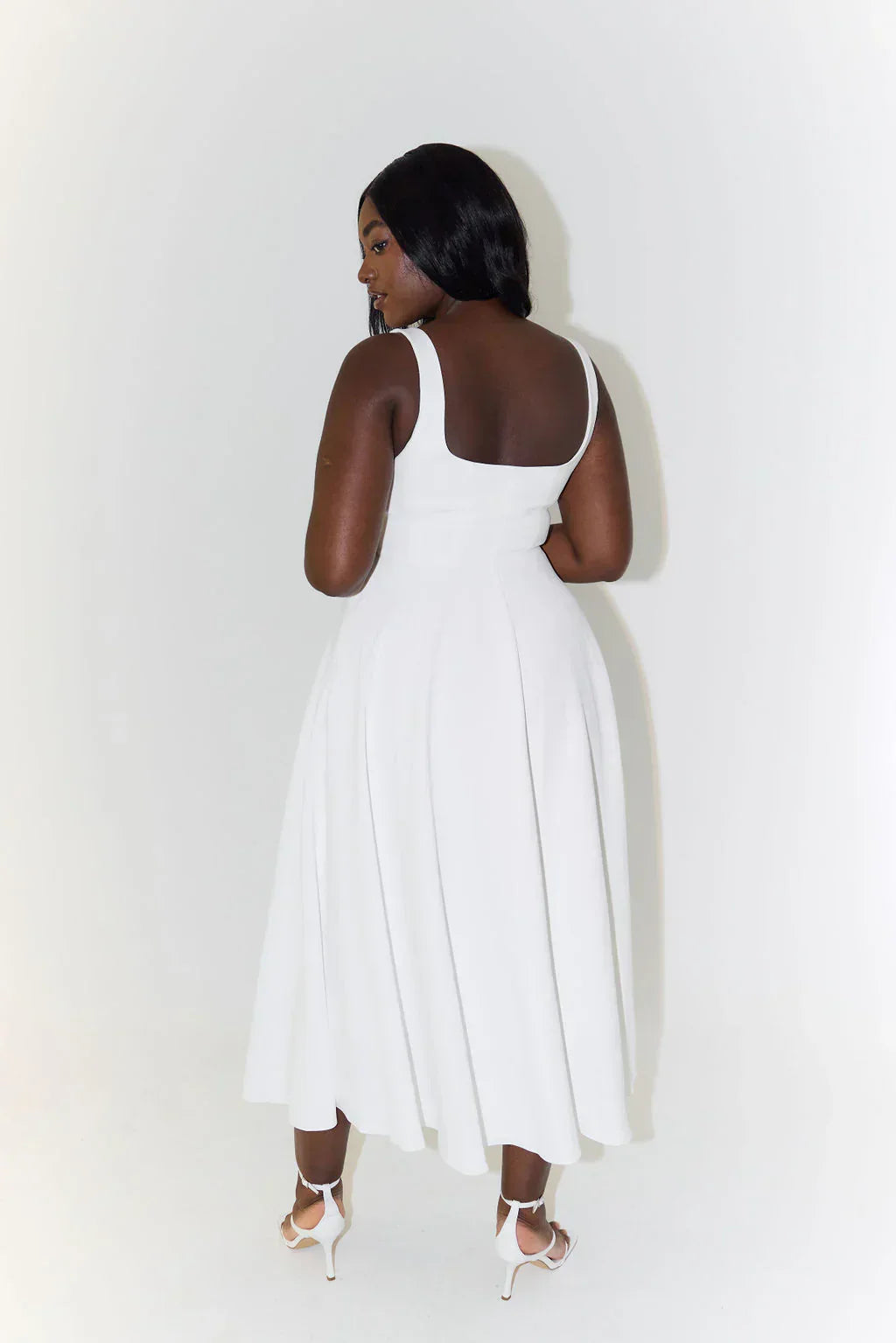 High Waist Midi Dress-dresses > midi dress-Laventaire-Laventaire