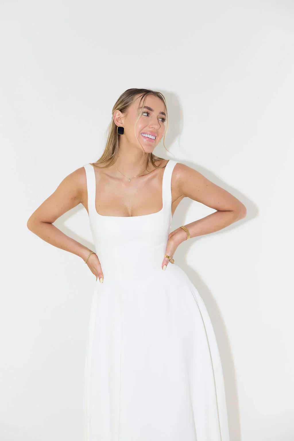 High Waist Midi Dress-dresses > midi dress-Laventaire-Laventaire