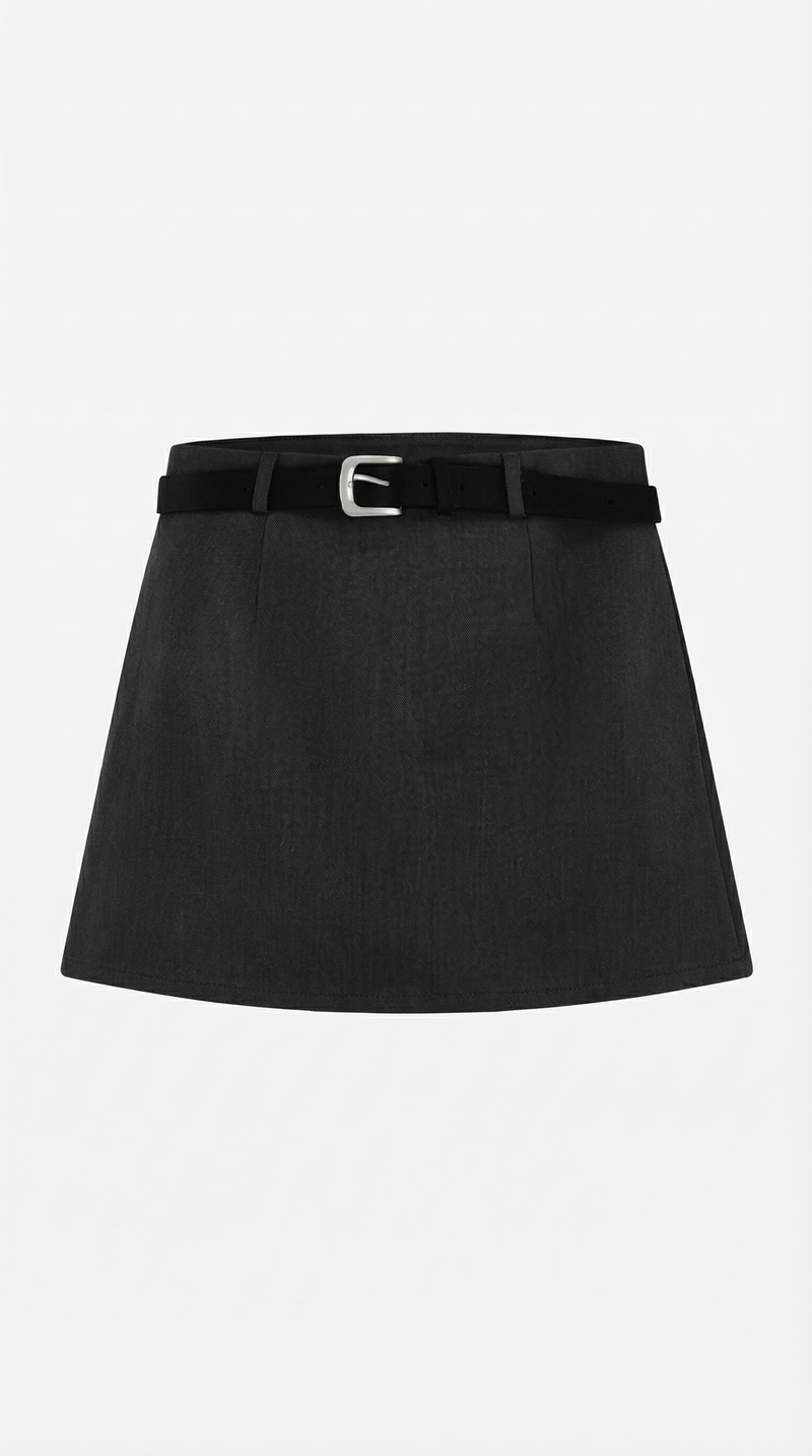 High Waist Mini Skirt A-Line-Mini Skirts-Laventaire-Laventaire