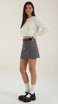 High Waist Mini Skirt A-Line-Mini Skirts-Laventaire-Laventaire