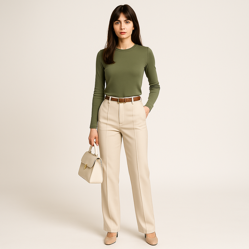 High Waist Palazzo Trousers-trousers > palazzo trousers-Laventaire-Laventaire