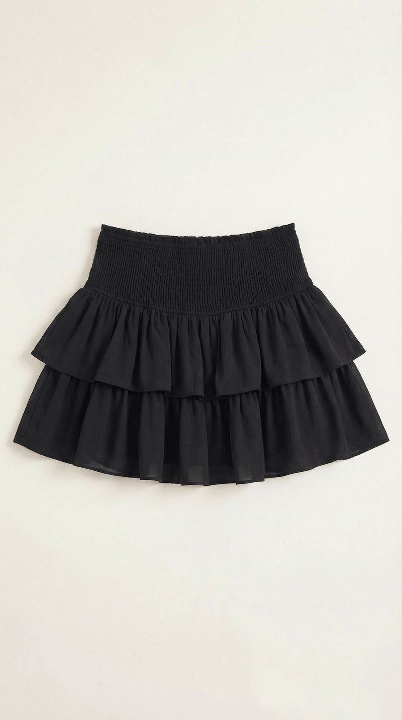 High Waist Ruffled Skirt-Women's Skirts-Laventaire-Laventaire