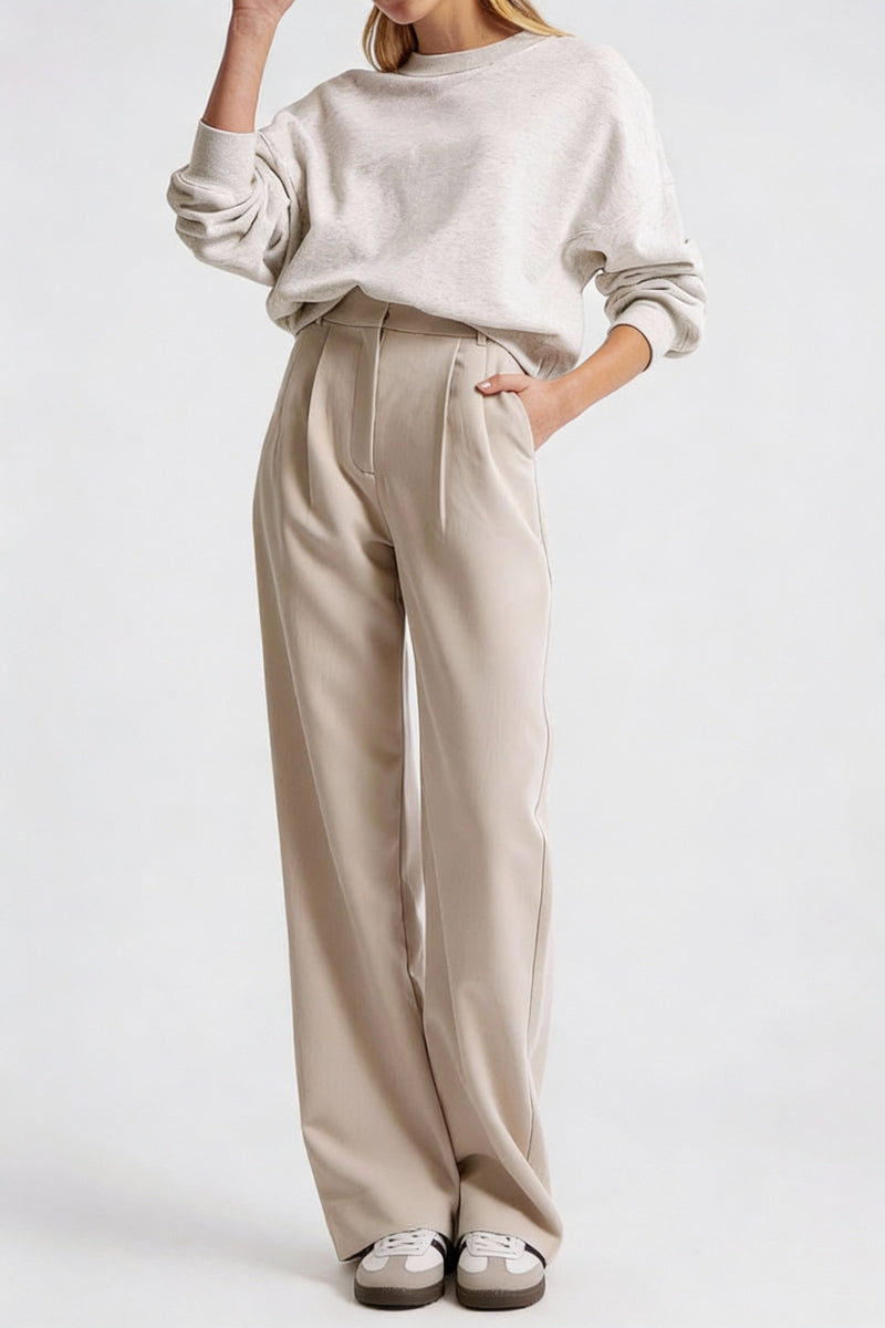 High Waist Tapered Trousers-trousers > tapered trousers-Laventaire-Laventaire