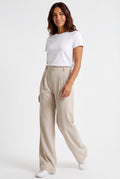 High Waist Tapered Trousers-trousers > tapered trousers-Laventaire-Beige-XS-Laventaire