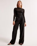 High Waist Tapered Trousers-trousers > tapered trousers-Laventaire-Black-XS-Laventaire