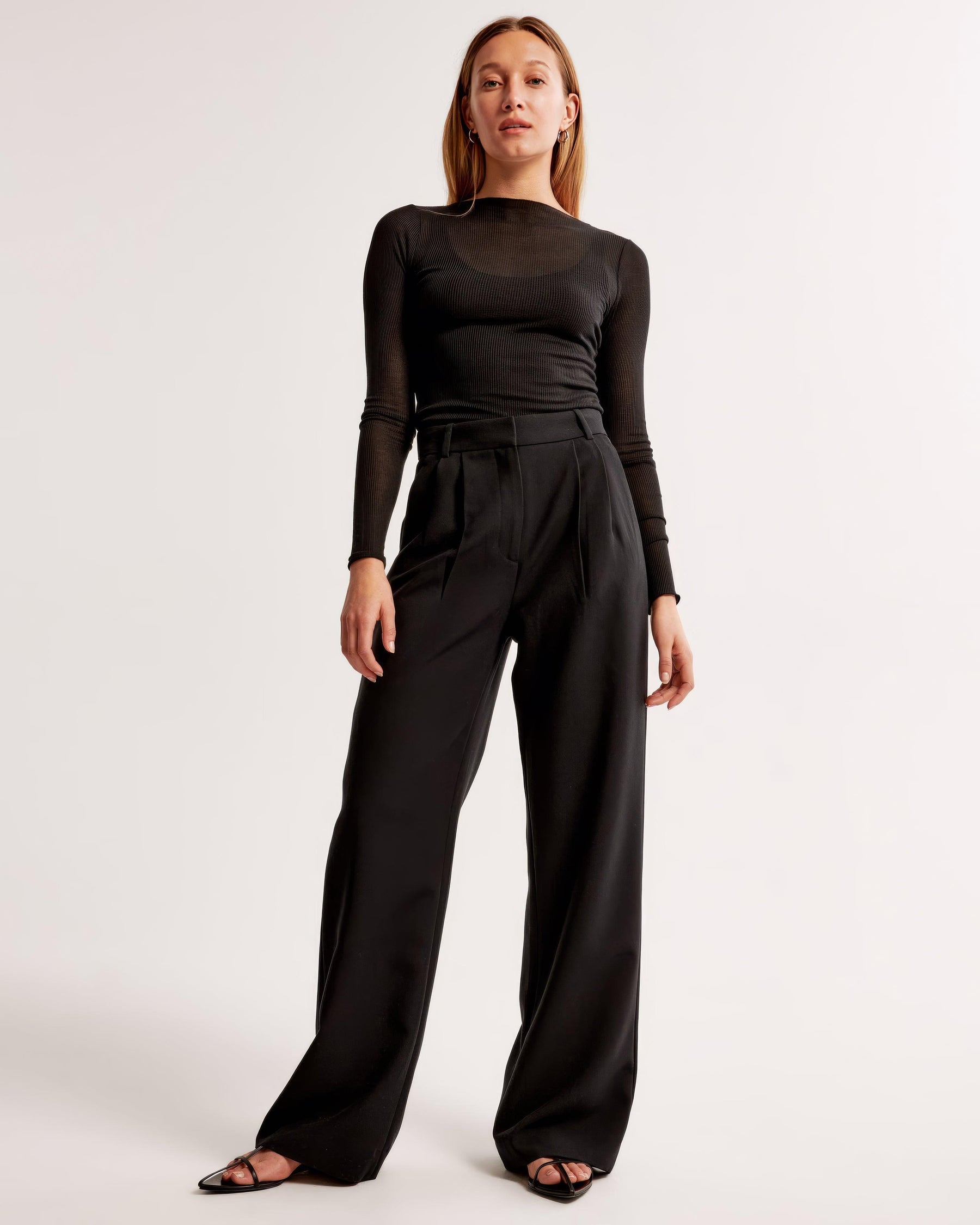 High Waist Tapered Trousers-trousers > tapered trousers-Laventaire-Black-XS-Laventaire