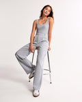 High Waist Tapered Trousers-trousers > tapered trousers-Laventaire-Light Gray-XS-Laventaire