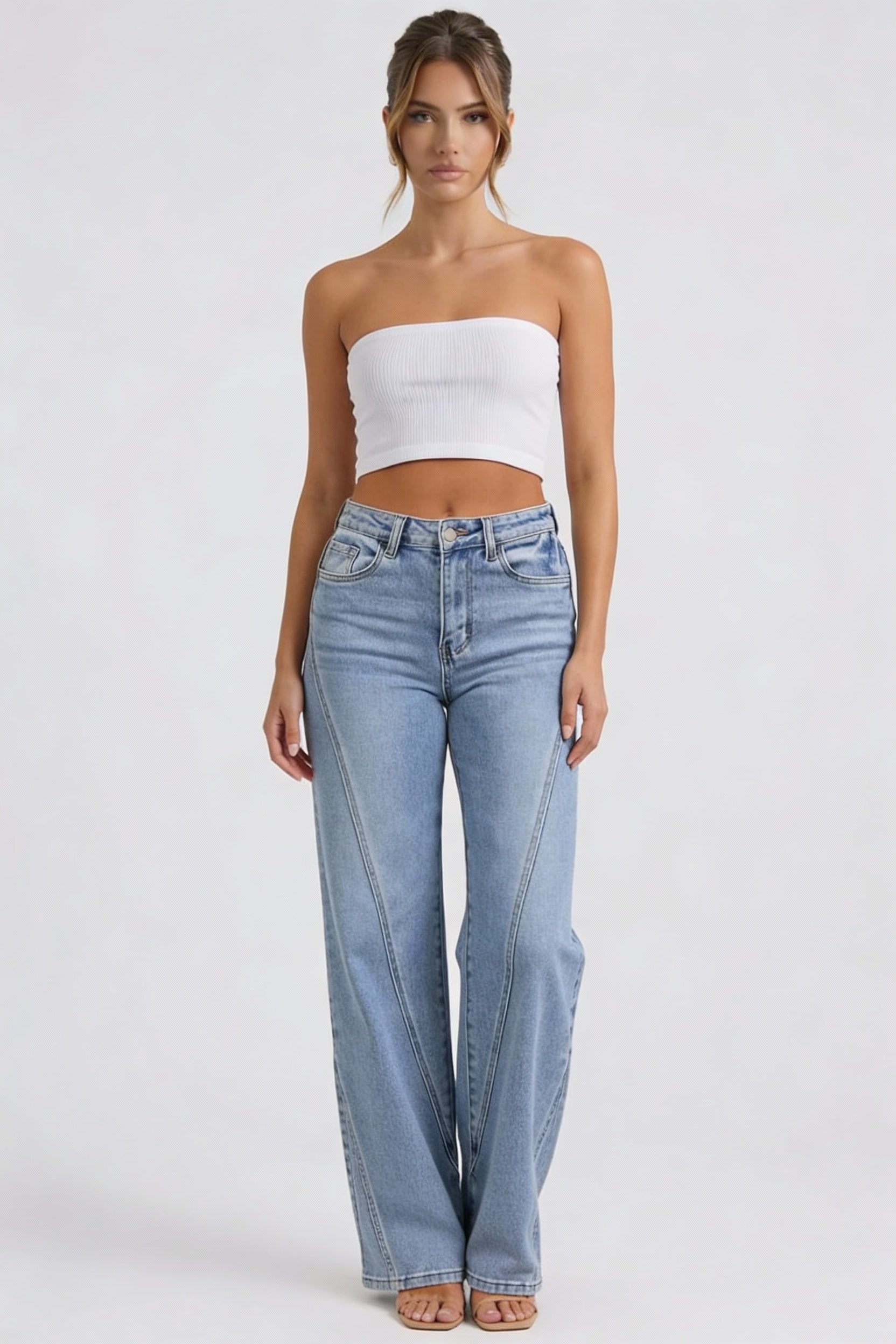 High Waist Wide Leg Jeans-jeans > wide leg jeans-Laventaire-Laventaire