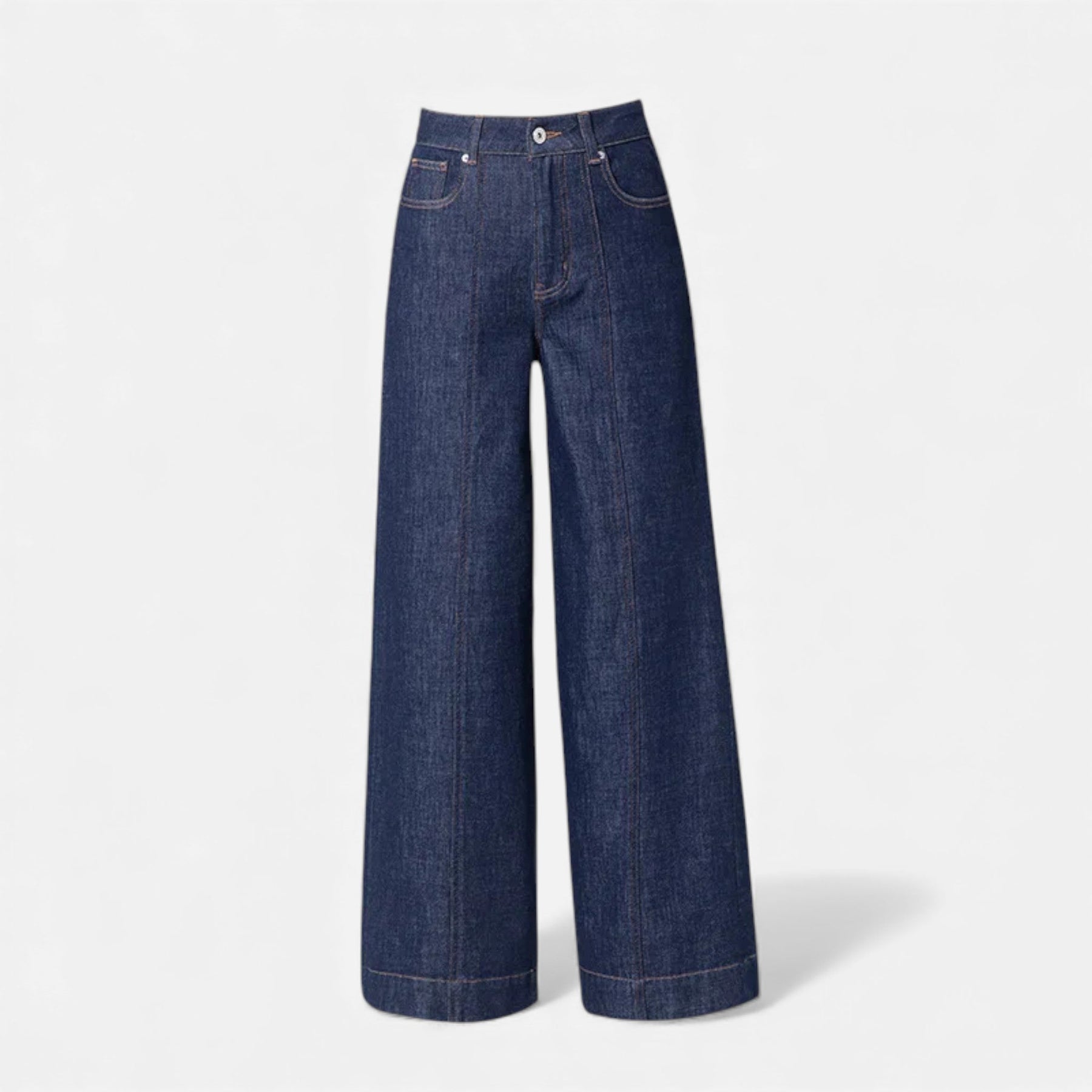 High Waist Wide Leg Jeans-jeans > wide leg jeans-Laventaire-Laventaire